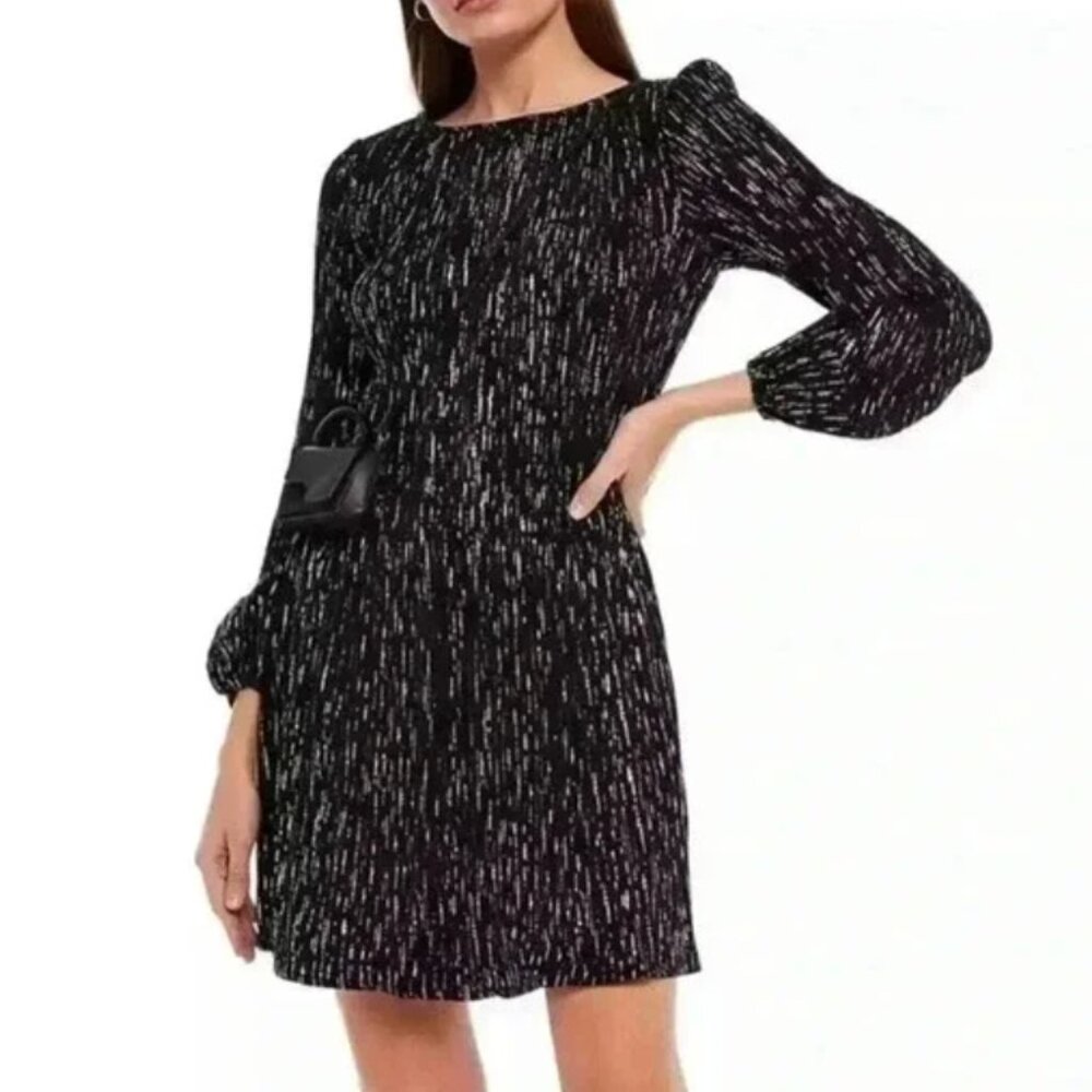 Maje Rocketa Lurex Pleated Shift Dress